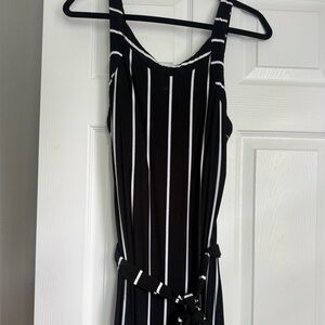 Soma Black/White Stripe Maxi Dress L